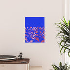 Sisters - Twin Leaf Portrait Matisse Style on Blue Poster Gallery Image 2