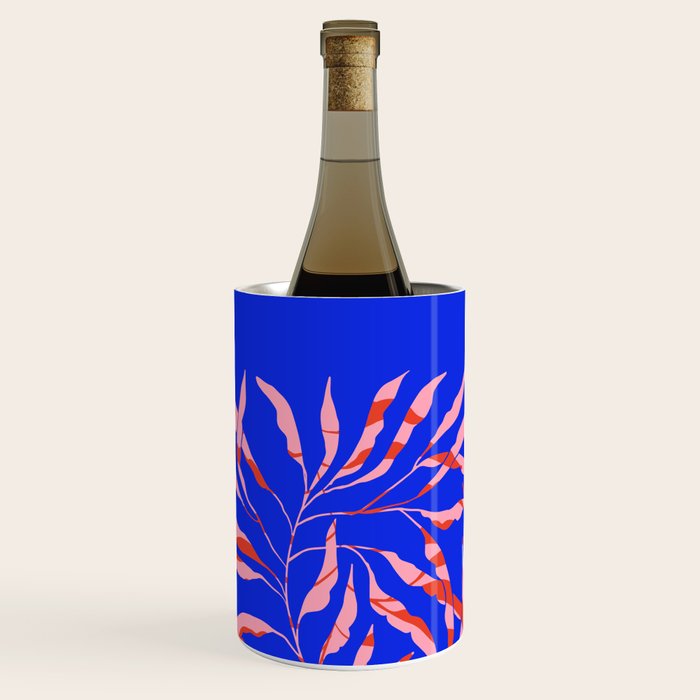 Sisters - Twin Leaf Portrait Matisse Style on Blue Wine Chiller Gallery Image 2