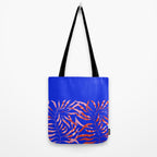 Sisters - Twin Leaf Portrait Matisse Style on Blue Tote Bag Gallery Image 2