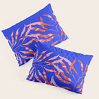 Sisters - Twin Leaf Portrait Matisse Style on Blue Pillow Sham Gallery Image 3