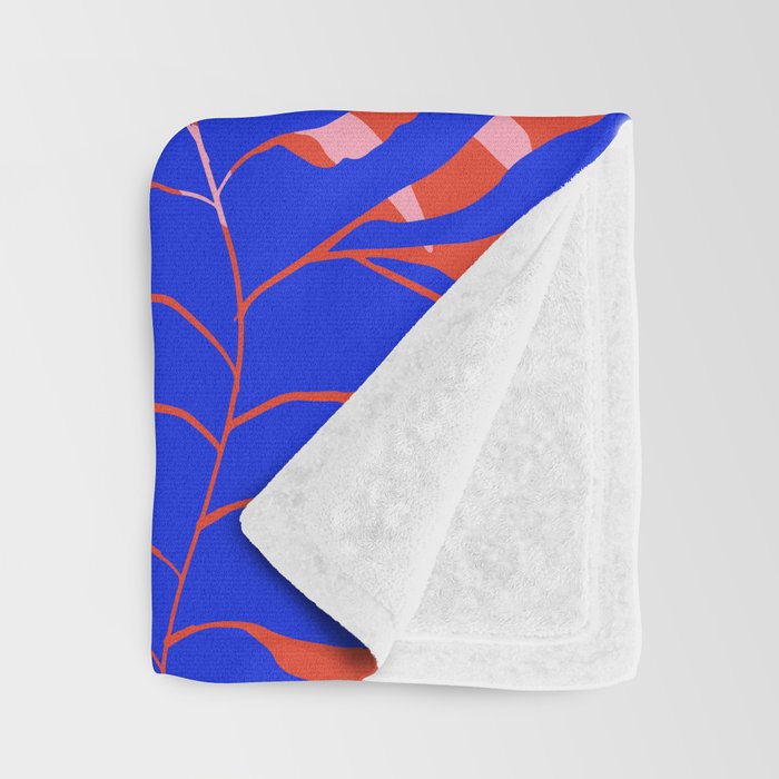 Sisters - Twin Leaf Portrait Matisse Style on Blue Throw Blanket Gallery Image 3