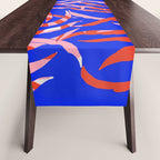 Sisters - Twin Leaf Portrait Matisse Style on Blue Table Runner Gallery Image 1