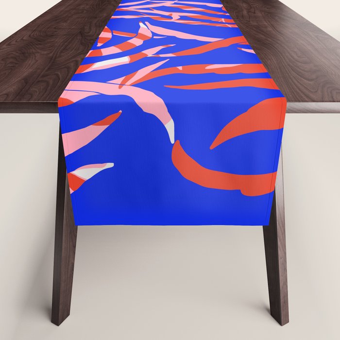 Sisters - Twin Leaf Portrait Matisse Style on Blue Table Runner Gallery Image 1