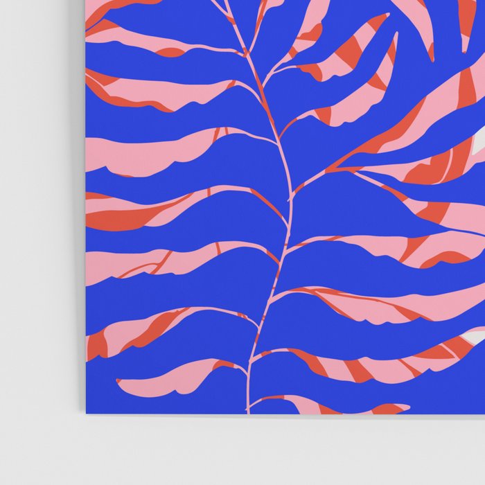Sisters - Twin Leaf Portrait Matisse Style on Blue Poster Gallery Image 3