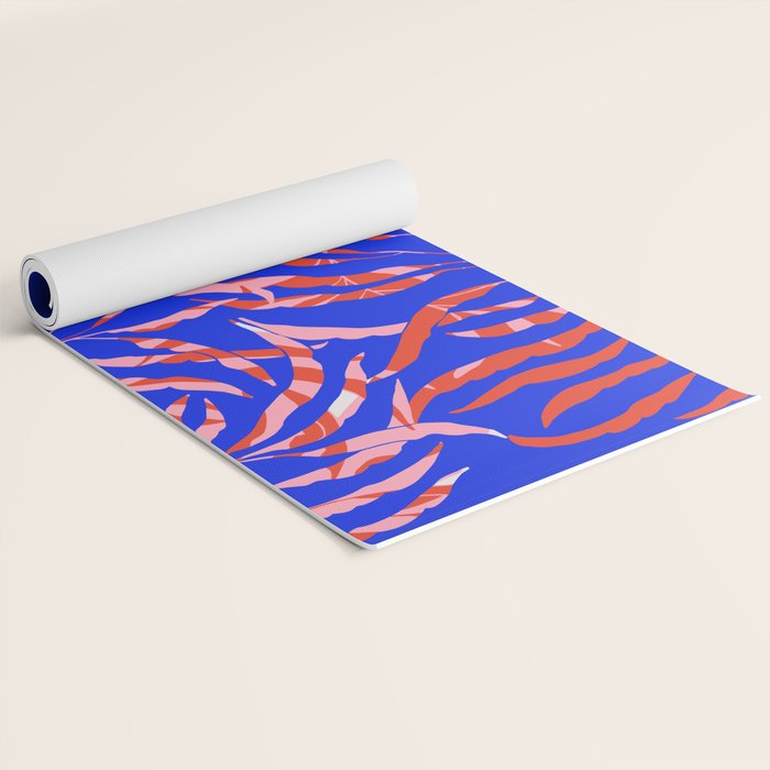 Sisters - Twin Leaf Portrait Matisse Style on Blue Yoga Mat Gallery Image 2