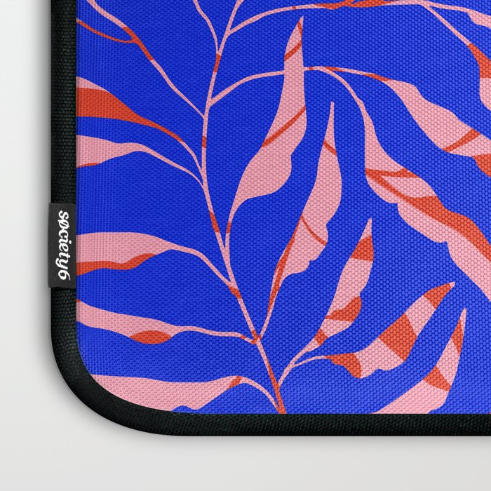 Sisters - Twin Leaf Portrait Matisse Style on Blue Laptop Sleeve Gallery Image 3