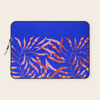 Sisters - Twin Leaf Portrait Matisse Style on Blue Laptop Sleeve Gallery Image 1