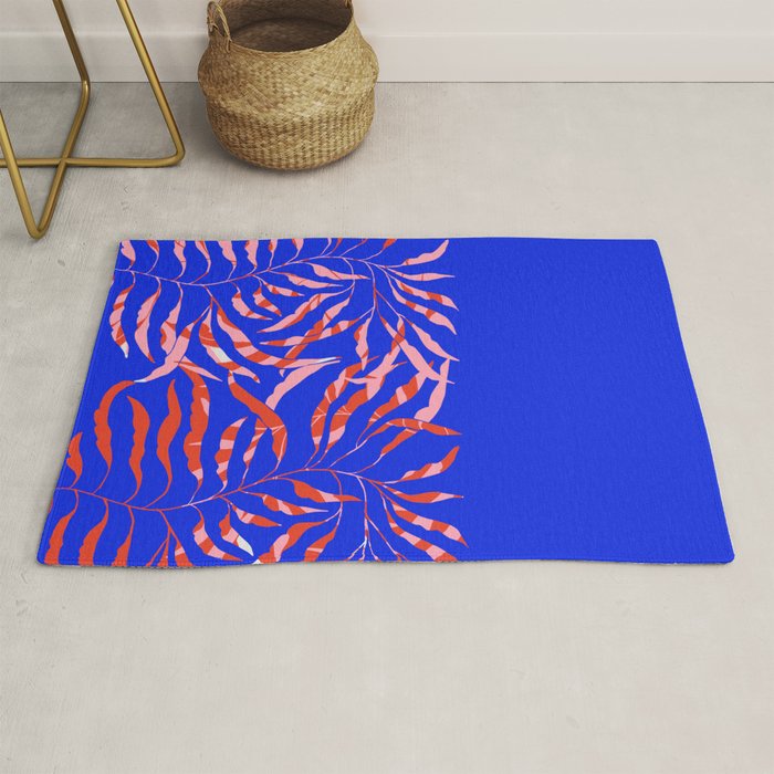Sisters - Twin Leaf Portrait Matisse Style on Blue Rug Gallery Image 1