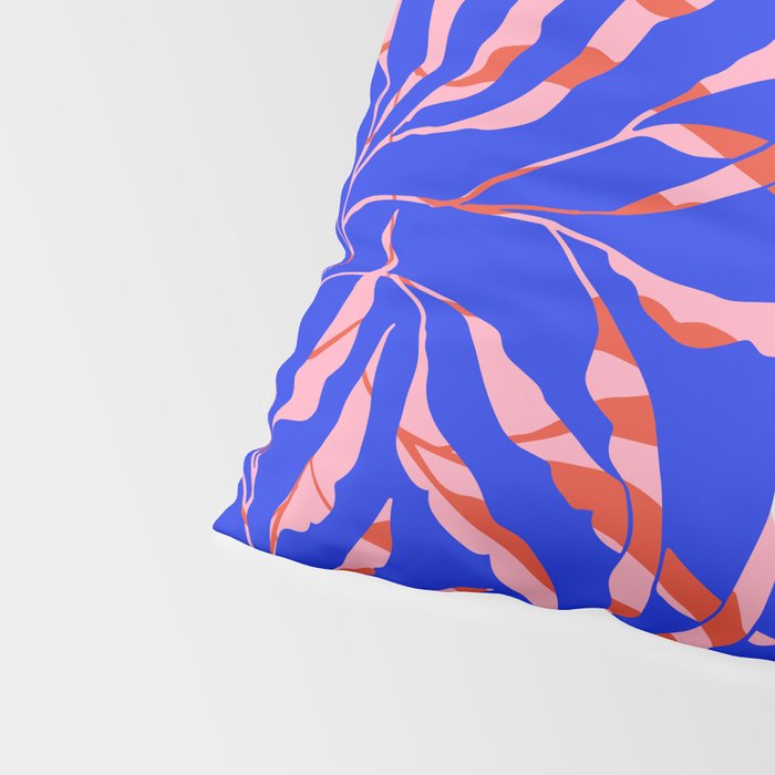 Sisters - Twin Leaf Portrait Matisse Style on Blue Pillow Sham Gallery Image 4