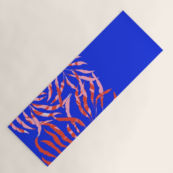 Sisters - Twin Leaf Portrait Matisse Style on Blue Yoga Mat Gallery Image 1