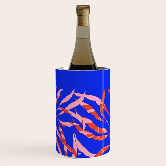 Sisters - Twin Leaf Portrait Matisse Style on Blue Wine Chiller Gallery Image 1