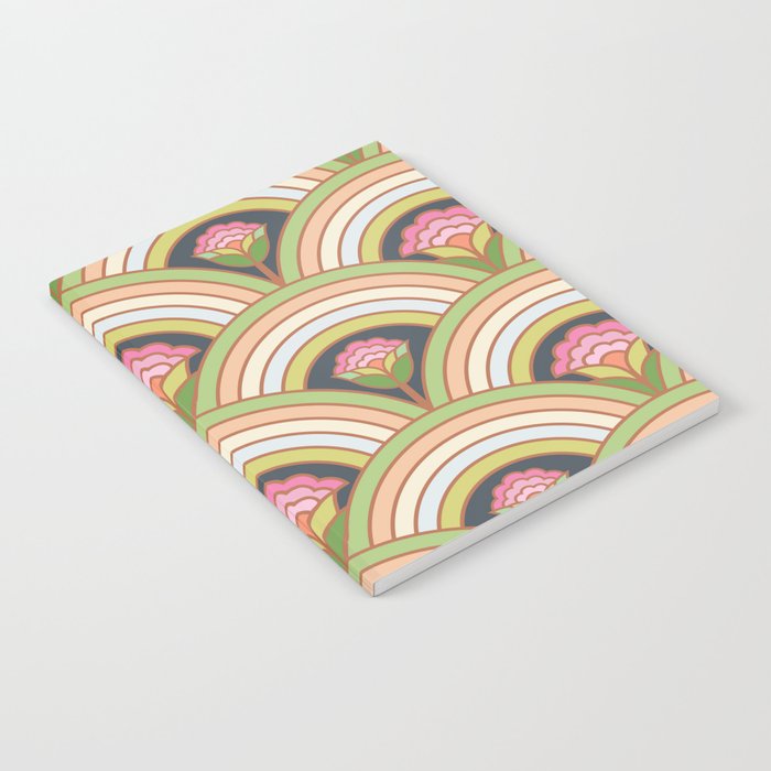 Retro Rainbow Flowers Notebook Gallery Image 1