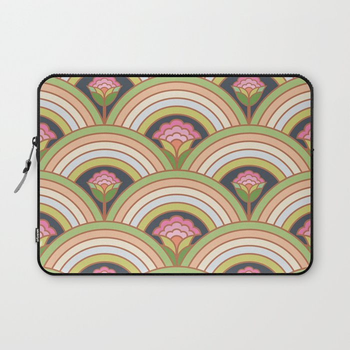 Retro Rainbow Flowers Laptop Sleeve Gallery Image 1