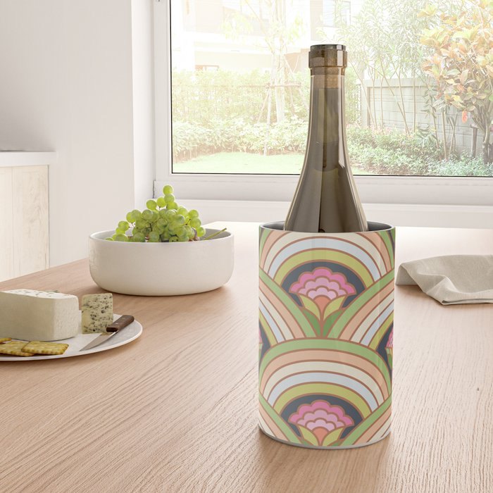 Retro Rainbow Flowers Wine Chiller Gallery Image 4
