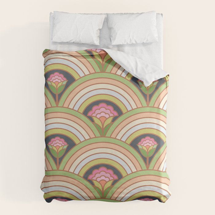 Retro Rainbow Flowers Duvet Cover Gallery Image 6