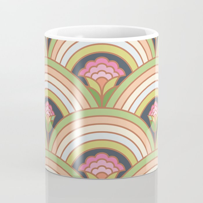 Retro Rainbow Flowers Coffee Mug Gallery Image 4