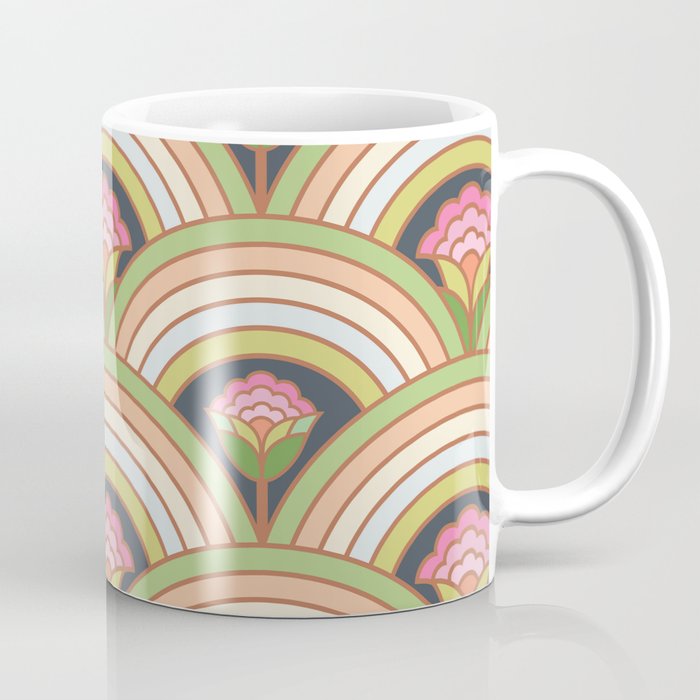 Retro Rainbow Flowers Coffee Mug Gallery Image 1