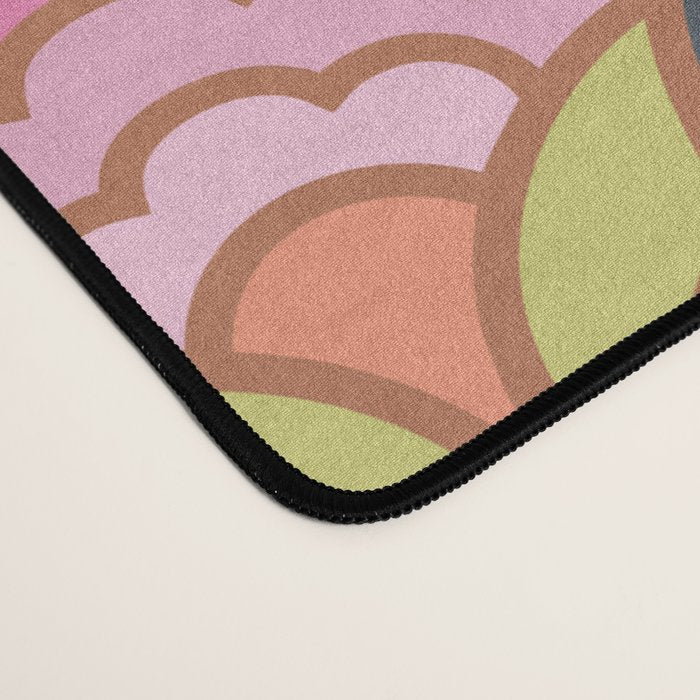 Retro Rainbow Flowers Desk Mat Gallery Image 4