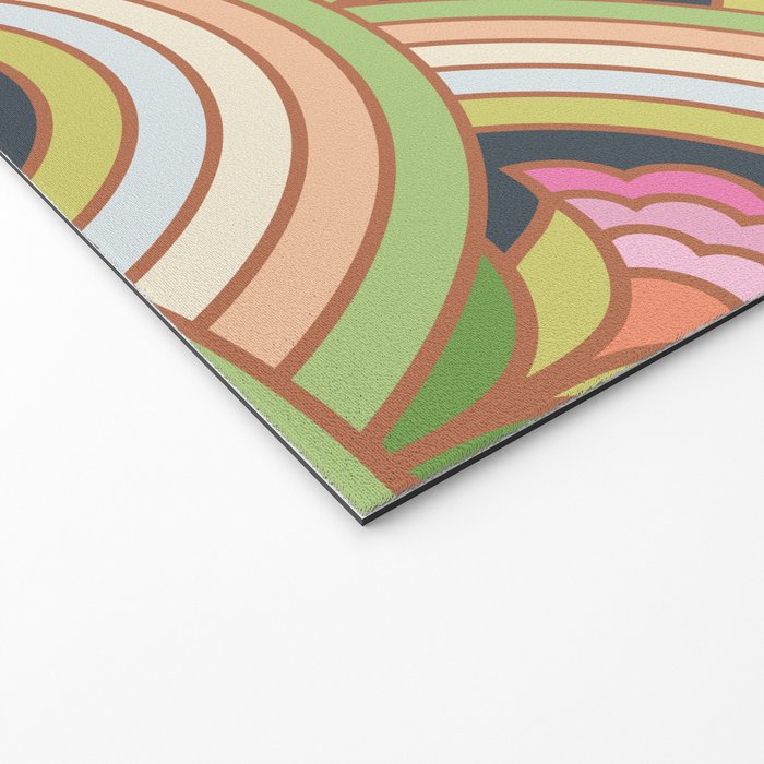 Retro Rainbow Flowers Welcome Mat Gallery Image 2