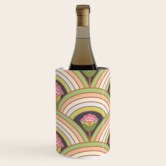 Retro Rainbow Flowers Wine Chiller Gallery Image 2
