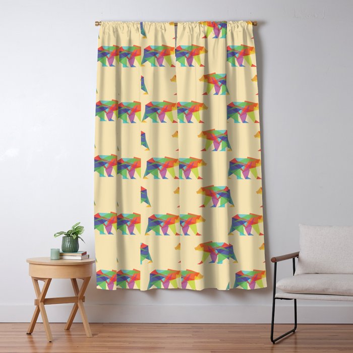 Fractal Geometric bear Window Curtain Gallery Image 1