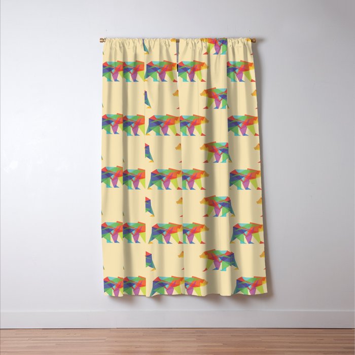 Fractal Geometric bear Window Curtain Gallery Image 3
