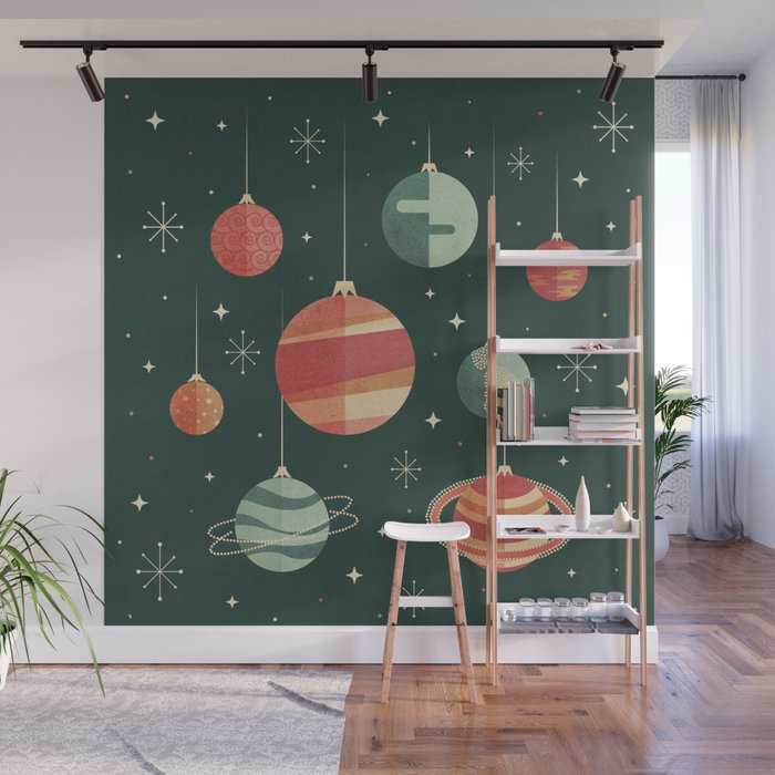 Joy to the Universe (on Green) Wall Mural Gallery Image 1