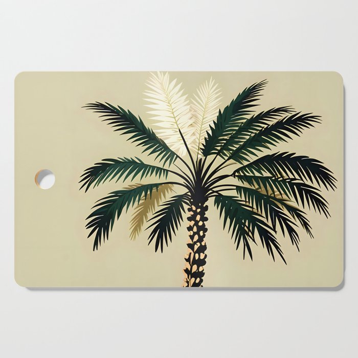 Palmacious, Palm Tree, Coconut Tree Middle East, Desert Plants Nature Illustration, Beachy Tropical Botanical Painting Cutting Board Gallery Image 1