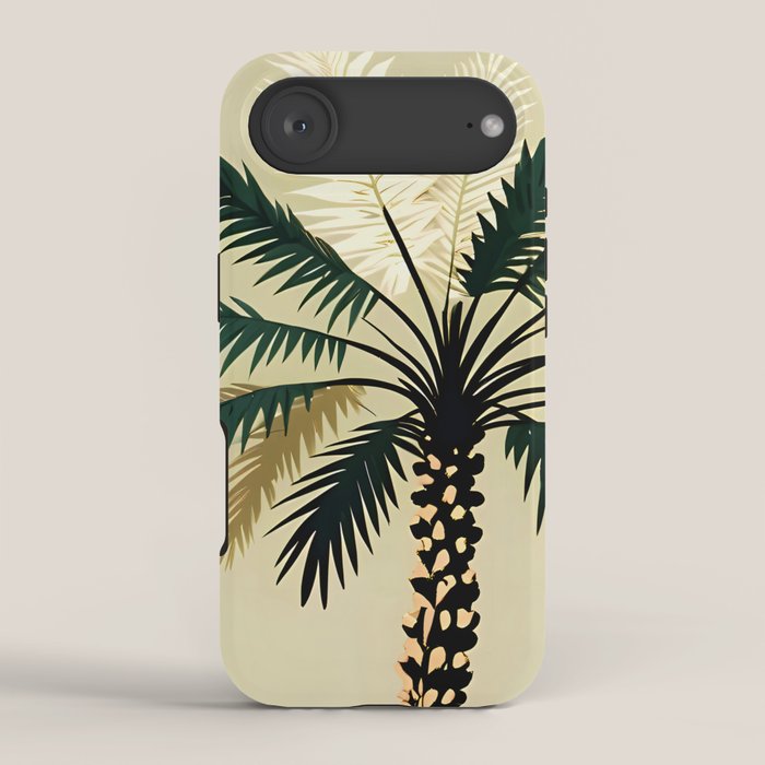 Palmacious, Palm Tree, Coconut Tree Middle East, Desert Plants Nature Illustration, Beachy Tropical Botanical Painting iPhone Case Gallery Image 2