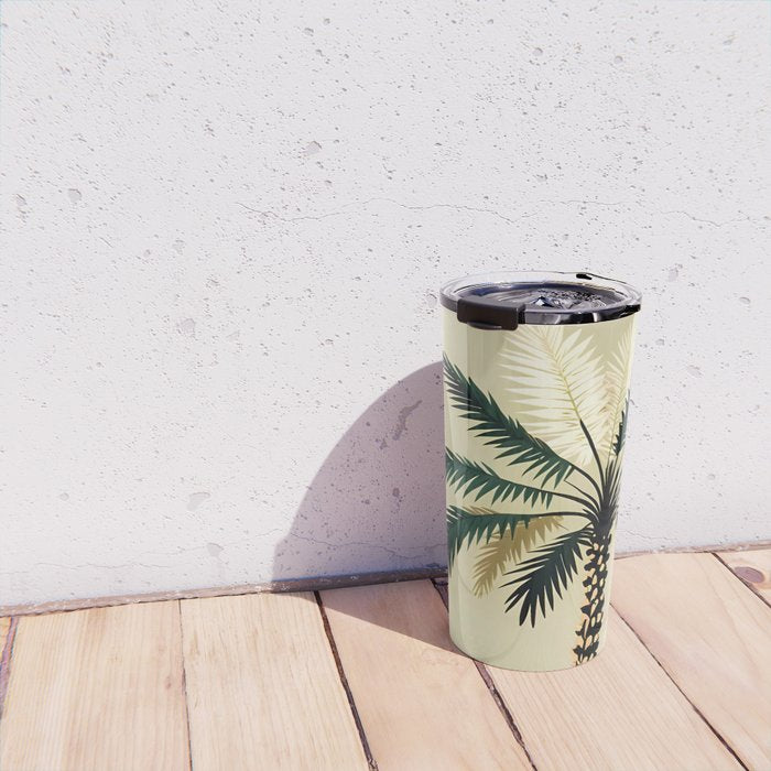 Palmacious, Palm Tree, Coconut Tree Middle East, Desert Plants Nature Illustration, Beachy Tropical Botanical Painting Travel Mug Gallery Image 4