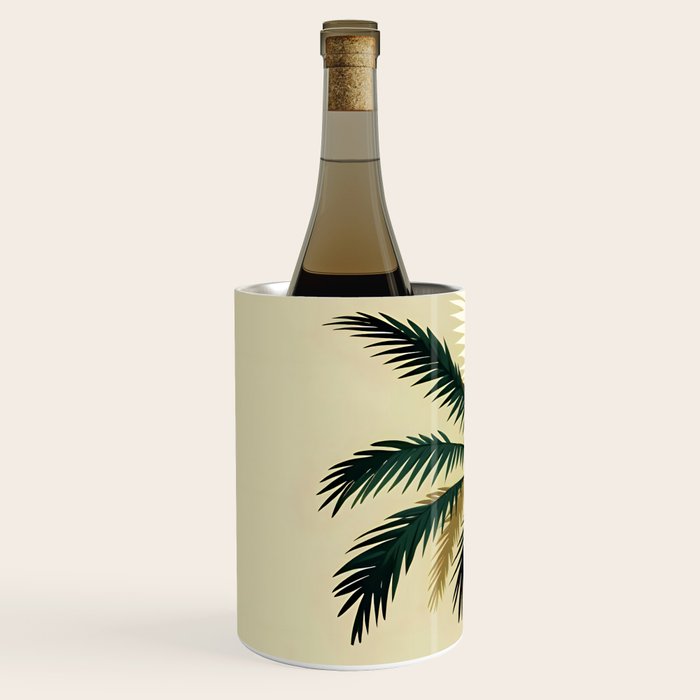 Palmacious, Palm Tree, Coconut Tree Middle East, Desert Plants Nature Illustration, Beachy Tropical Botanical Painting Wine Chiller Gallery Image 2