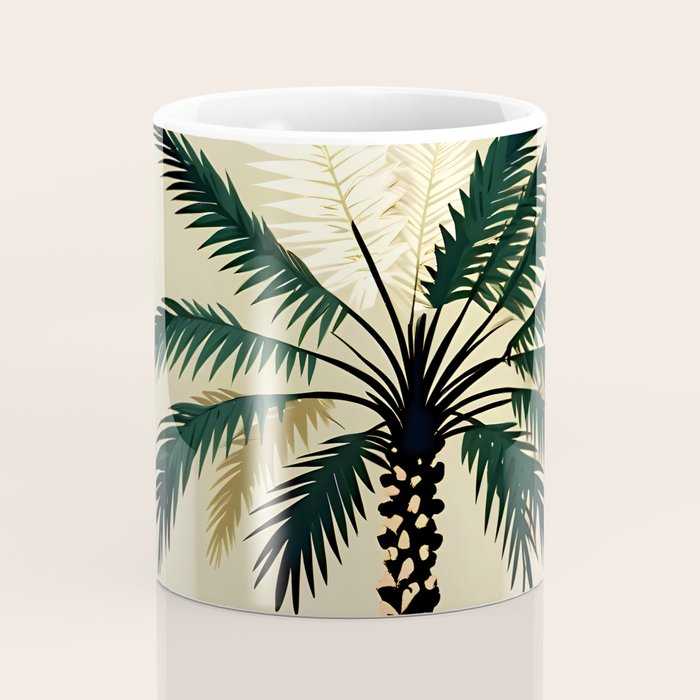 Palmacious, Palm Tree, Coconut Tree Middle East, Desert Plants Nature Illustration, Beachy Tropical Botanical Painting Coffee Mug Gallery Image 4