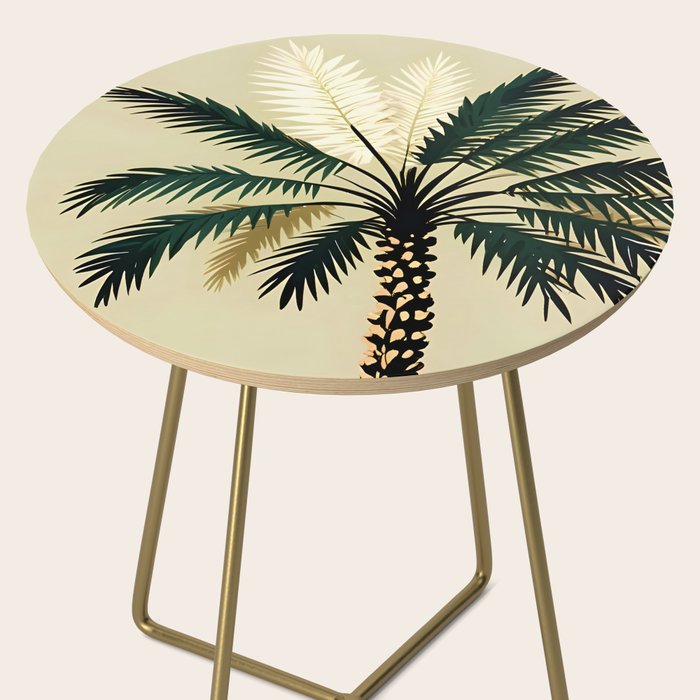 Palmacious, Palm Tree, Coconut Tree Middle East, Desert Plants Nature Illustration, Beachy Tropical Botanical Painting Side Table Gallery Image 2