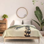 Palmacious, Palm Tree, Coconut Tree Middle East, Desert Plants Nature Illustration, Beachy Tropical Botanical Painting Comforter Gallery Image 3