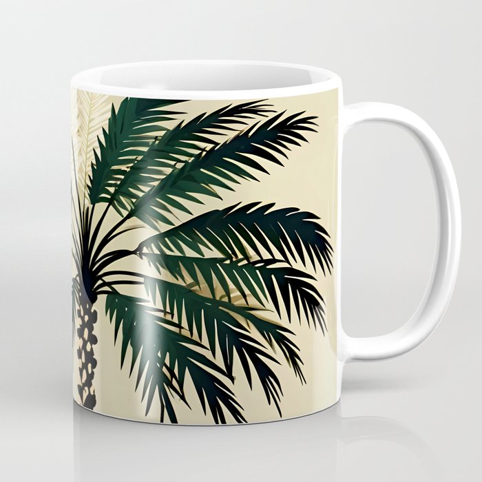 Palmacious, Palm Tree, Coconut Tree Middle East, Desert Plants Nature Illustration, Beachy Tropical Botanical Painting Coffee Mug Gallery Image 1
