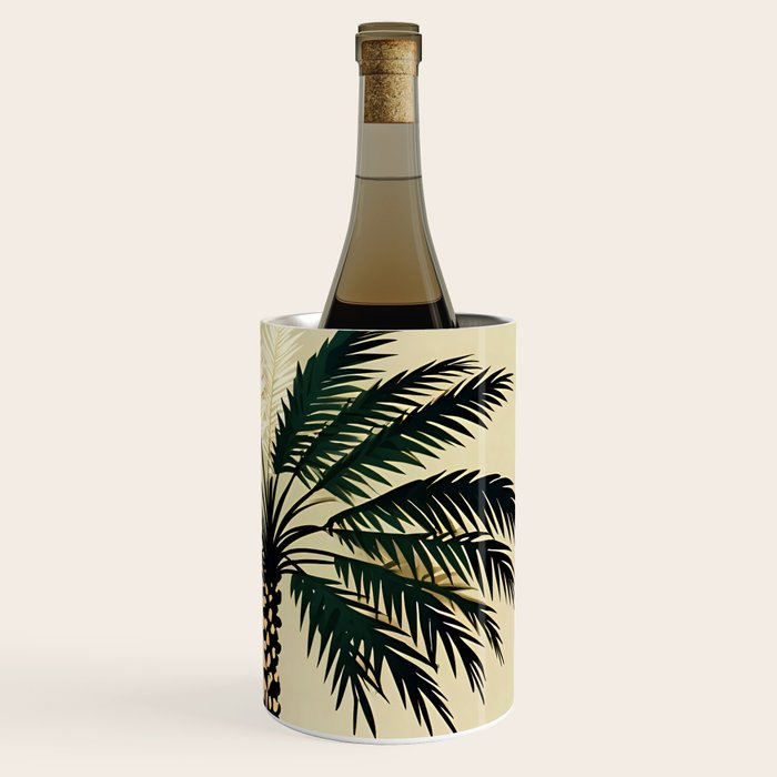 Palmacious, Palm Tree, Coconut Tree Middle East, Desert Plants Nature Illustration, Beachy Tropical Botanical Painting Wine Chiller Gallery Image 3