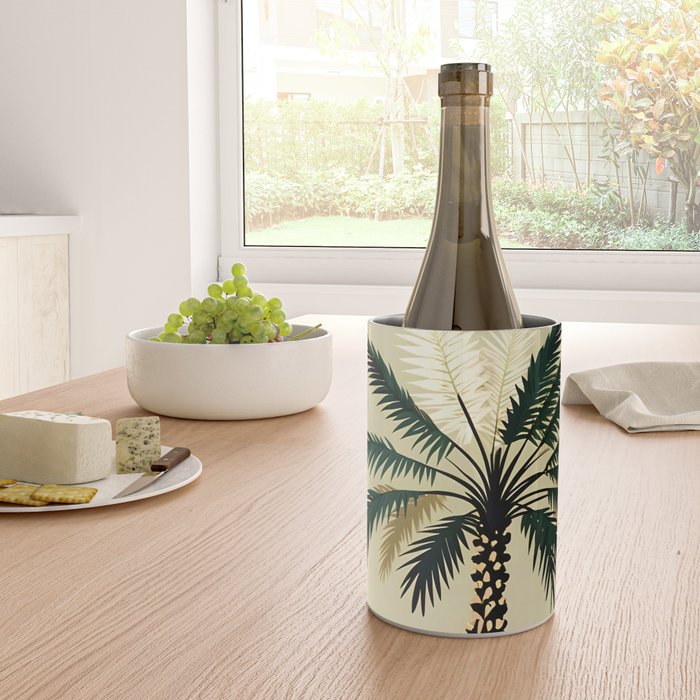 Palmacious, Palm Tree, Coconut Tree Middle East, Desert Plants Nature Illustration, Beachy Tropical Botanical Painting Wine Chiller Gallery Image 4