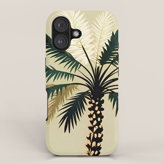 Palmacious, Palm Tree, Coconut Tree Middle East, Desert Plants Nature Illustration, Beachy Tropical Botanical Painting iPhone Case Gallery Image 1