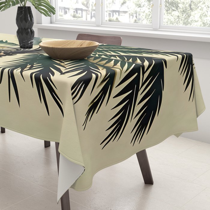 Palmacious, Palm Tree, Coconut Tree Middle East, Desert Plants Nature Illustration, Beachy Tropical Botanical Painting Tablecloth Gallery Image 3