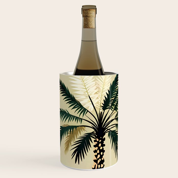 Palmacious, Palm Tree, Coconut Tree Middle East, Desert Plants Nature Illustration, Beachy Tropical Botanical Painting Wine Chiller Gallery Image 1