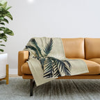 Palmacious, Palm Tree, Coconut Tree Middle East, Desert Plants Nature Illustration, Beachy Tropical Botanical Painting Throw Blanket Gallery Image 1
