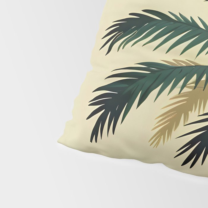 Palmacious, Palm Tree, Coconut Tree Middle East, Desert Plants Nature Illustration, Beachy Tropical Botanical Painting Pillow Sham Gallery Image 4