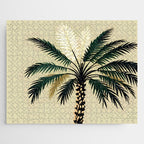 Palmacious, Palm Tree, Coconut Tree Middle East, Desert Plants Nature Illustration, Beachy Tropical Botanical Painting Jigsaw Puzzle Gallery Image 1