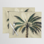 Palmacious, Palm Tree, Coconut Tree Middle East, Desert Plants Nature Illustration, Beachy Tropical Botanical Painting Placemat Gallery Image 1