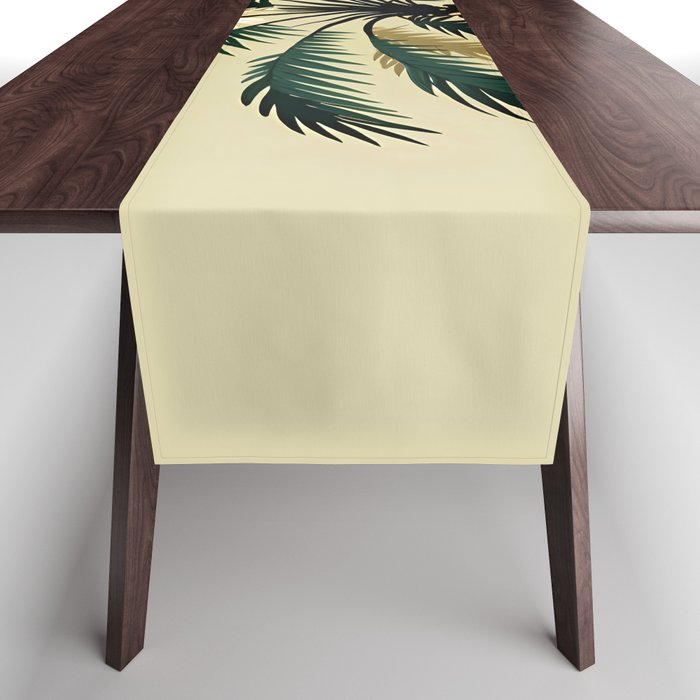 Palmacious, Palm Tree, Coconut Tree Middle East, Desert Plants Nature Illustration, Beachy Tropical Botanical Painting Table Runner Gallery Image 1