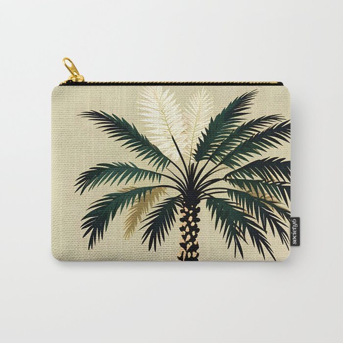 Palmacious, Palm Tree, Coconut Tree Middle East, Desert Plants Nature Illustration, Beachy Tropical Botanical Painting Carry All Pouch Gallery Image 1
