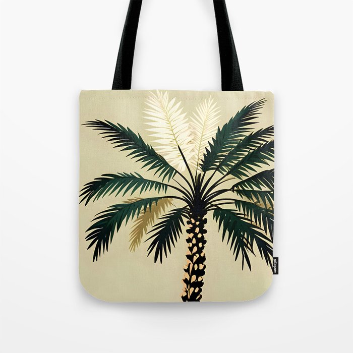 Palmacious, Palm Tree, Coconut Tree Middle East, Desert Plants Nature Illustration, Beachy Tropical Botanical Painting Tote Bag Gallery Image 1