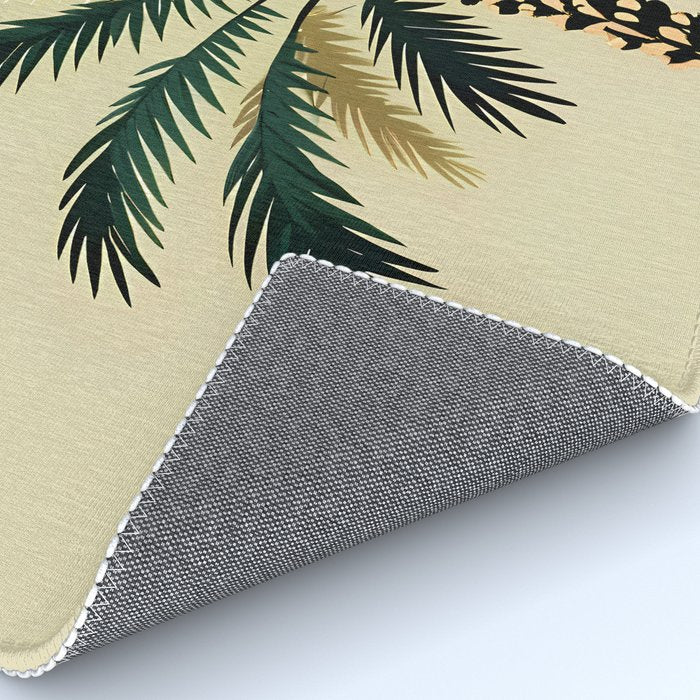 Palmacious, Palm Tree, Coconut Tree Middle East, Desert Plants Nature Illustration, Beachy Tropical Botanical Painting Rug Gallery Image 4