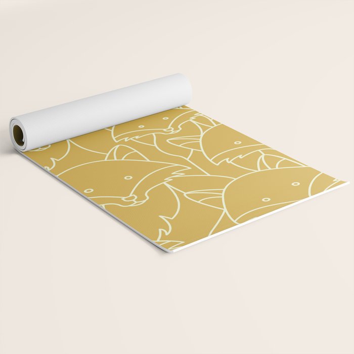 Minimalist Red Fox Yoga Mat Gallery Image 2