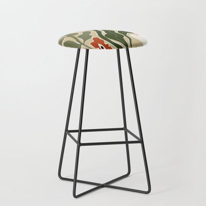 Mid-Century Bloomscape Stool Gallery Image 1